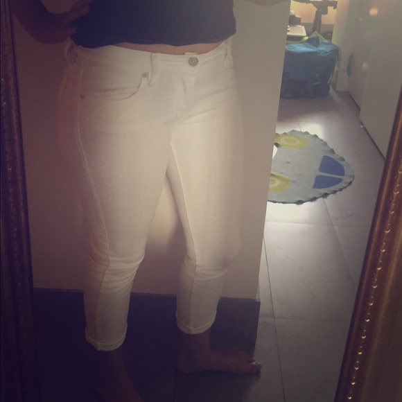 AX cropped jeans, white