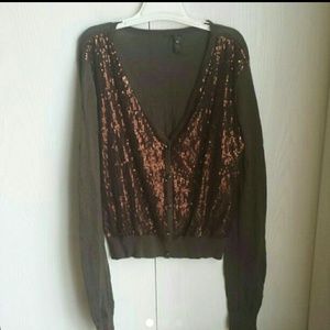 The Buckle brown sequined cardigan