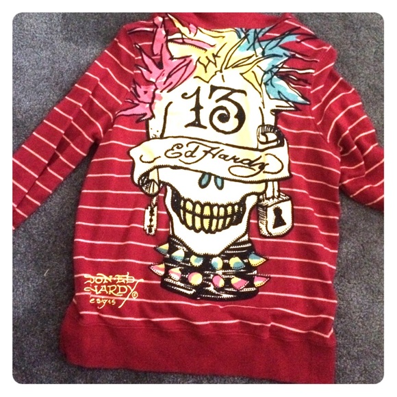Ed Hardy Striped/Sequin Jacket