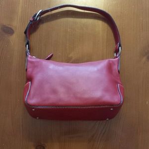 SOLD Ann Taylor Red Leather Hobo Purse
