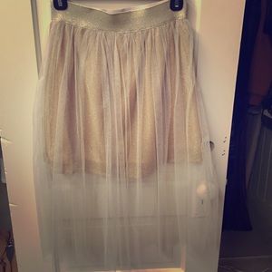 Tulle skirt with golden mini. Never worn!