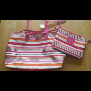 NWT,  Coach Multi stripe Weekender