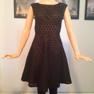 Black keyhole back eyelet dress