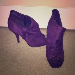 Purple Suede Booties