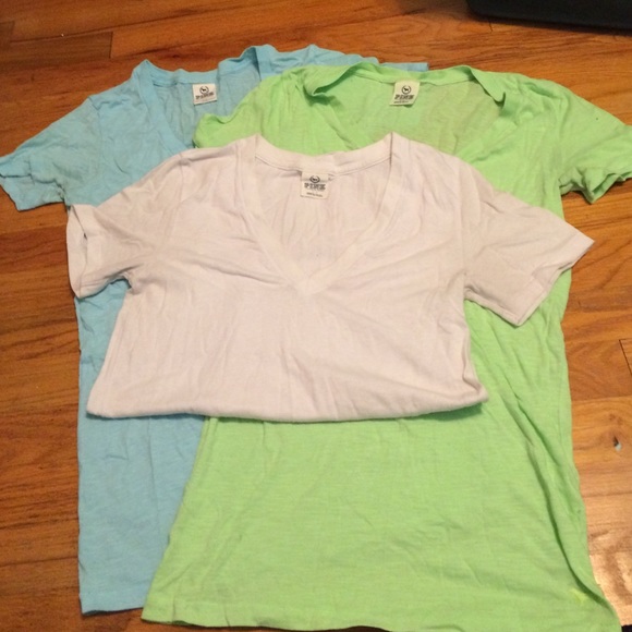 VS PINK Vneck Layering Neon tops!
