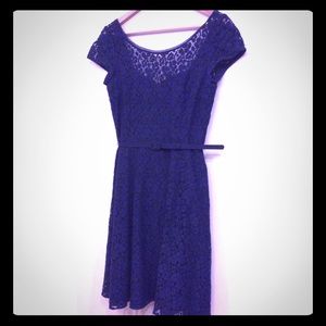 Navy Lace Fit & Flare Dress