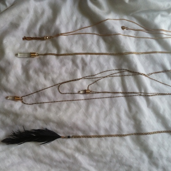 Four classy, simplistic, gold chain necklaces :)