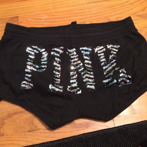 VS Pink Sequins Black Shorts XS