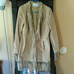 Leather Jacket with fringe. like new. FINAL SALE!