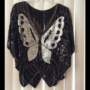 Sequined Butterfly Top
