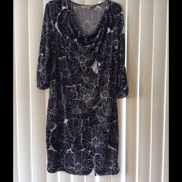 Blue and White Floral Banana Republic Dress