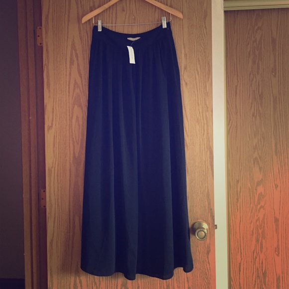 Navy Blue Maxi Skirt