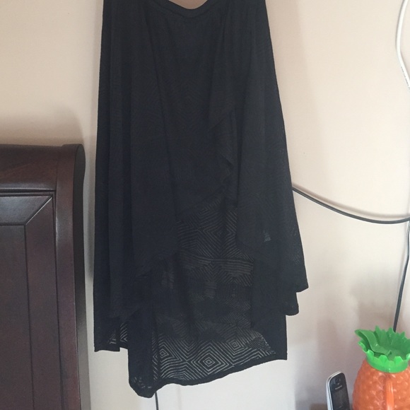 High Low Aztec Black Skirt