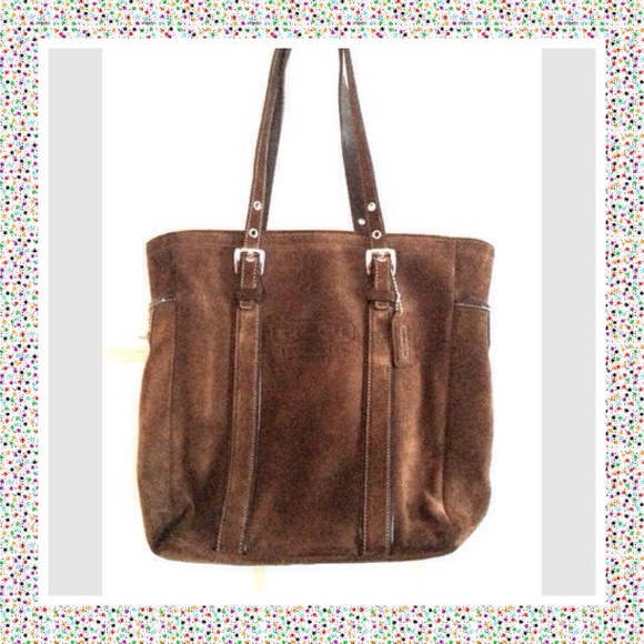 Coach Chocolate Brown Suede Handbag