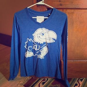 Blue Long-sleeved Kansas Jayhawks Shirt