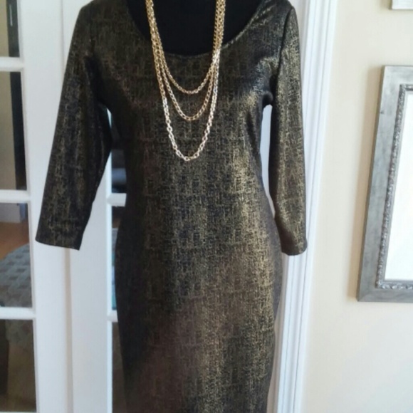 Dresses & Skirts - Black & Gold Dress sz XL