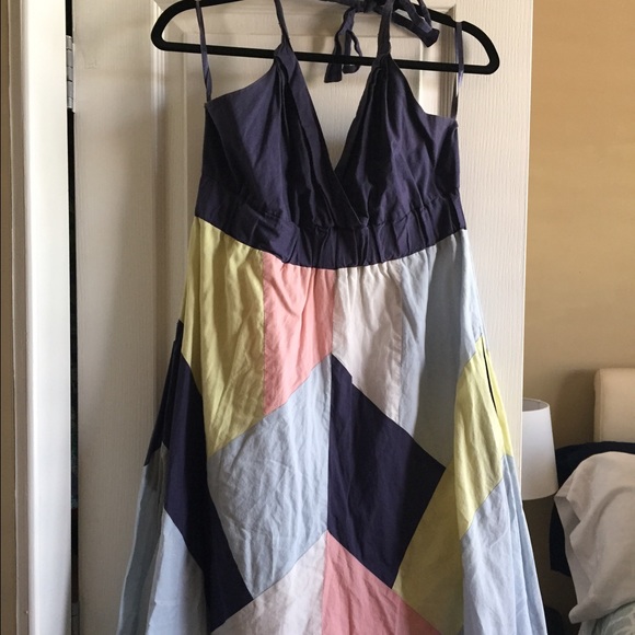 Anthropologie colorful halter dress
