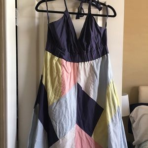 Anthropologie colorful halter dress