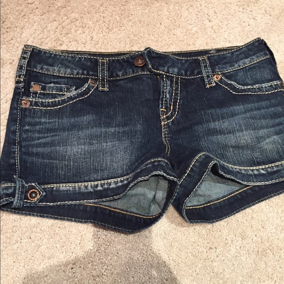 Silver jean shorts