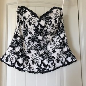 WHBM Black and White Bustier
