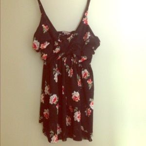 Black floral tank top