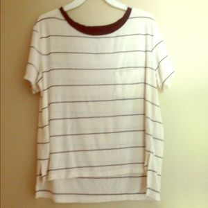 Black and white striped pocket tee