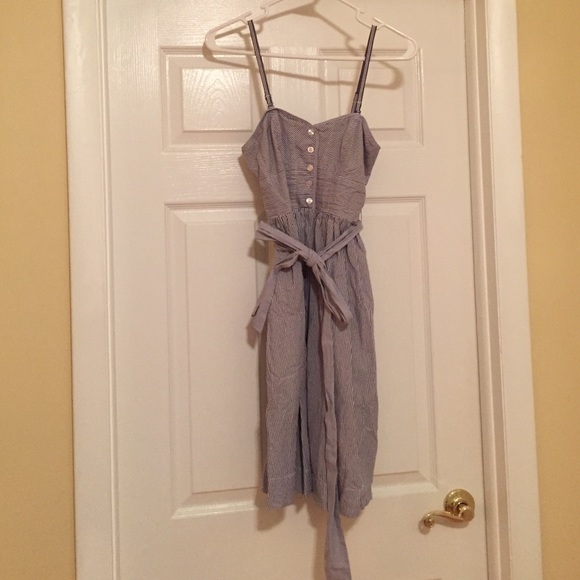 American Eagle: Blue Pinstriped Dress