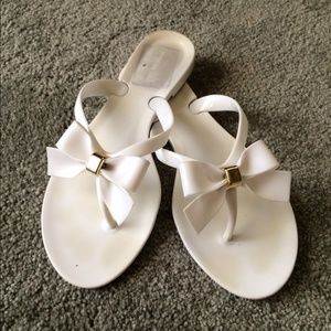 White Bow Sandals