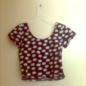 Sunflower print crop top
