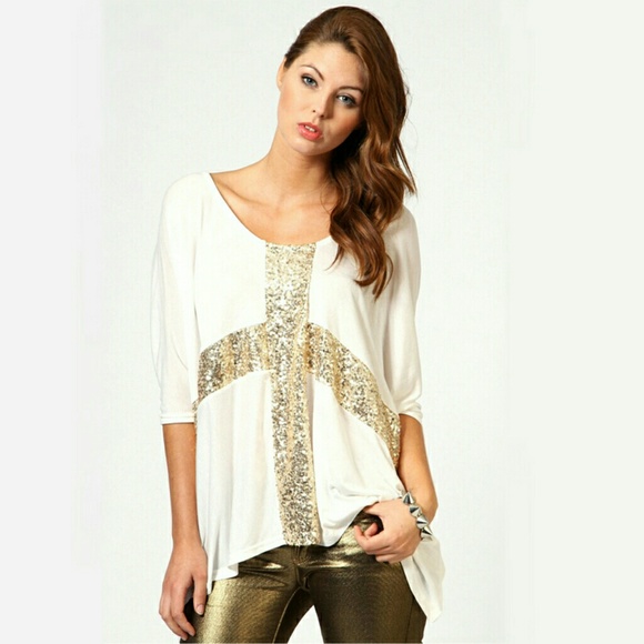 NWOT Loose fit Sequined Top