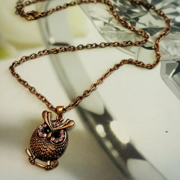 Owl bronze necklace