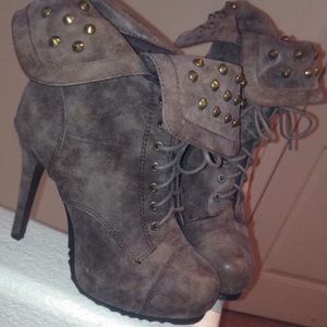 Cute new studded winter bootie heels