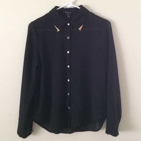 Forever 21 Tops - 🔴 Sheer Black Blouse
