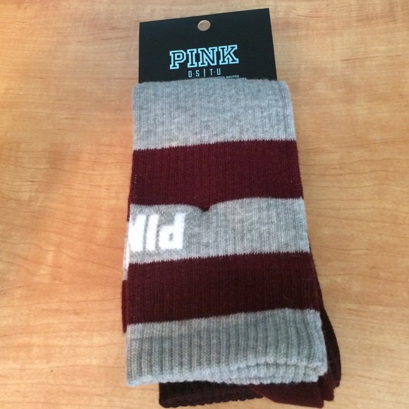 Pink Maroon and grey 2 pack socks! BRAND NEW!