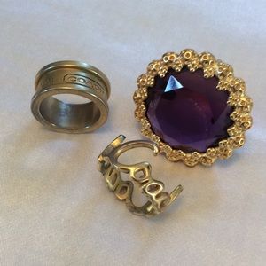 3 COACH Rings Preowned