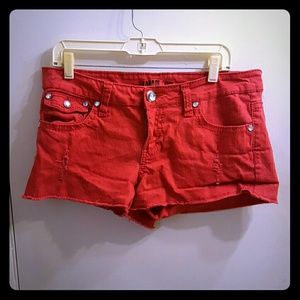 Red Sequin Zanadi Cut-off Shorts