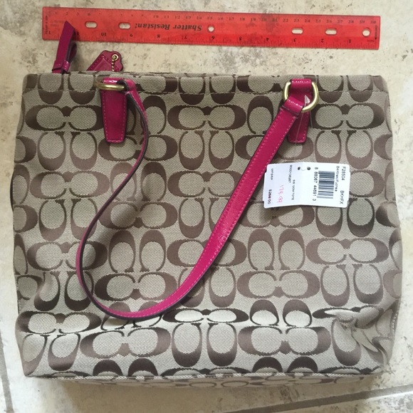 Coach purse, pink and tan. - Picture 3 of 3