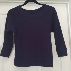 Loft purple textured nubby cropped sweater