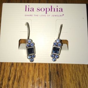 Lia Sophia blue dangle earrings