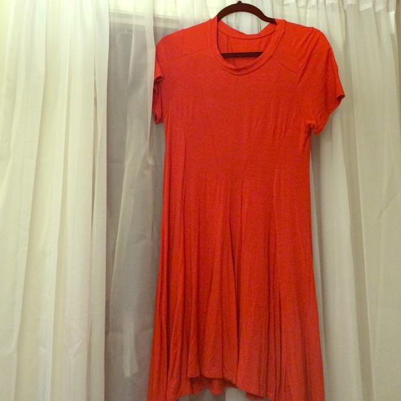 Red jersey swing dress