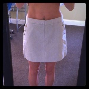 J crew seer sucker skirt blue and white