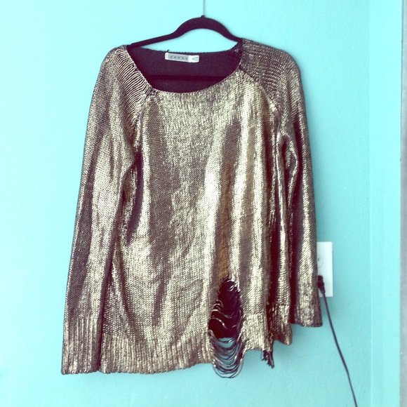 Gold Metallic sweater
