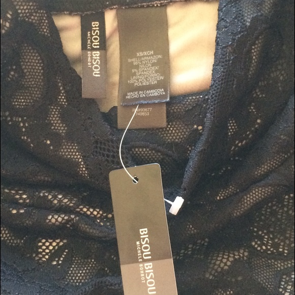 Bisou Bisou XS Black lace over grey pencil skirt - Picture 3 of 4