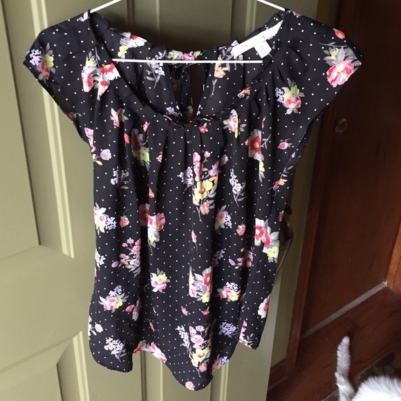 Black Floral Blouse