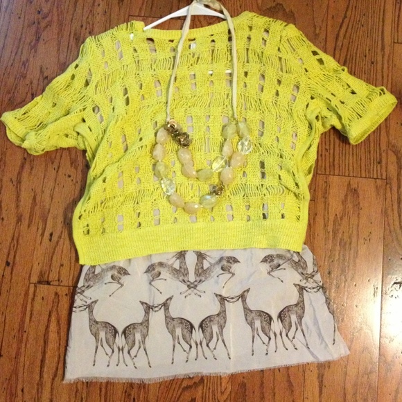 Anthropologie Mirrored Deer tee S/M one.september