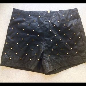 Studded leather shorts