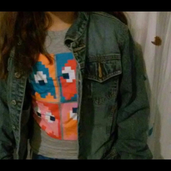 Jean jacket, shirt.