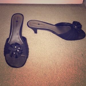 Black Low Heel Boutique Sandals
