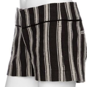 NSF Linen Black/Brown w/ Cream Stripe Shorts XS, 0