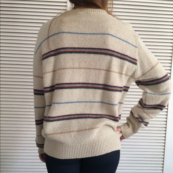 Big cozy beige striped sweater